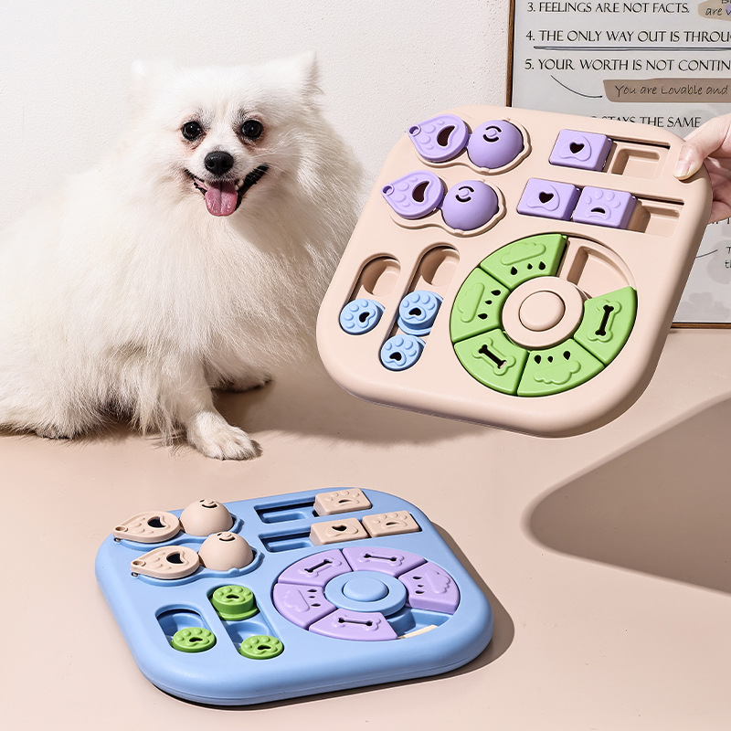 Dog Puzzle Feeder Toy - Interactive Dog Puzzle Toys Plastic Treat