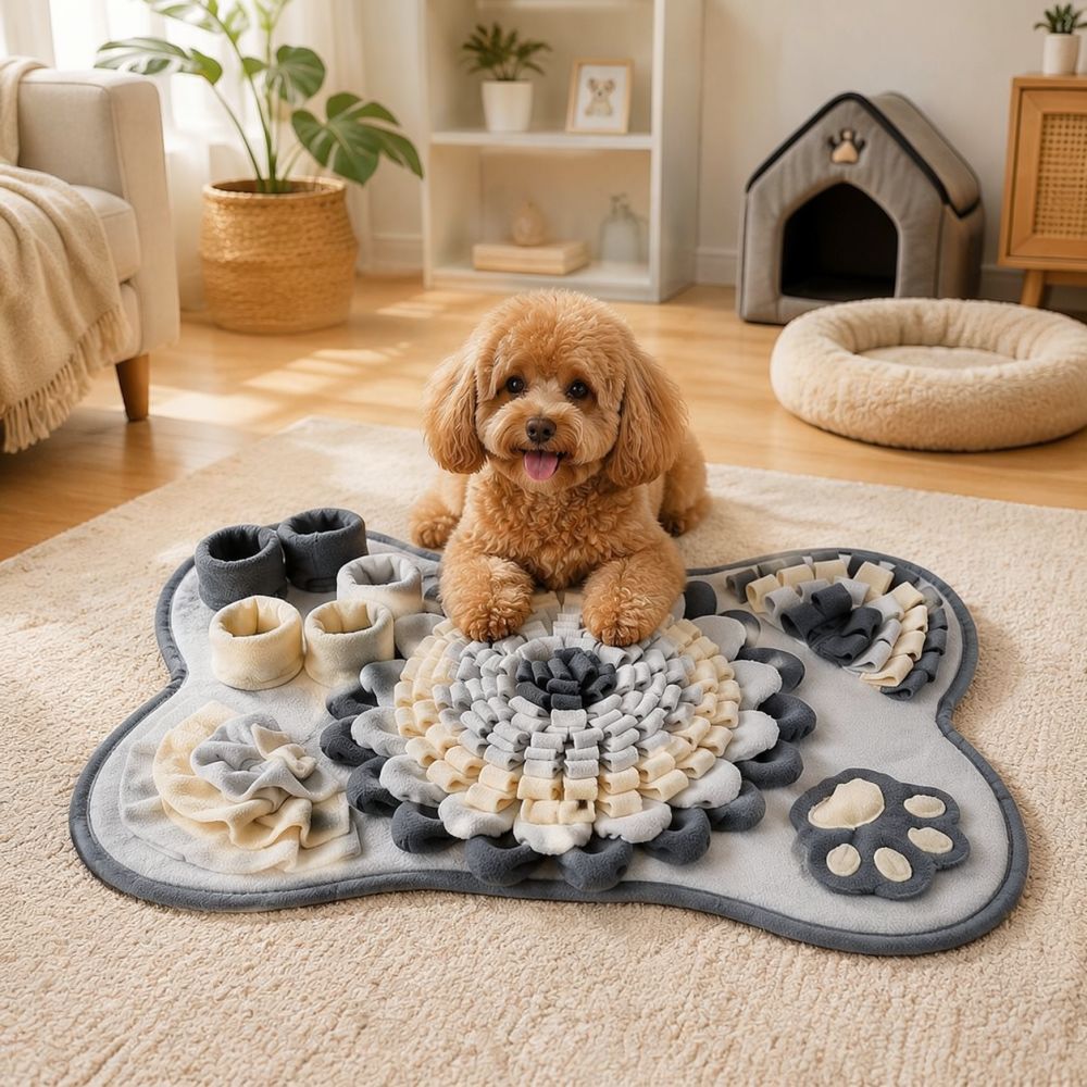 Dog Puzzle Feeder Toy - Bone Shape Dog Snuffle Mat Pet
