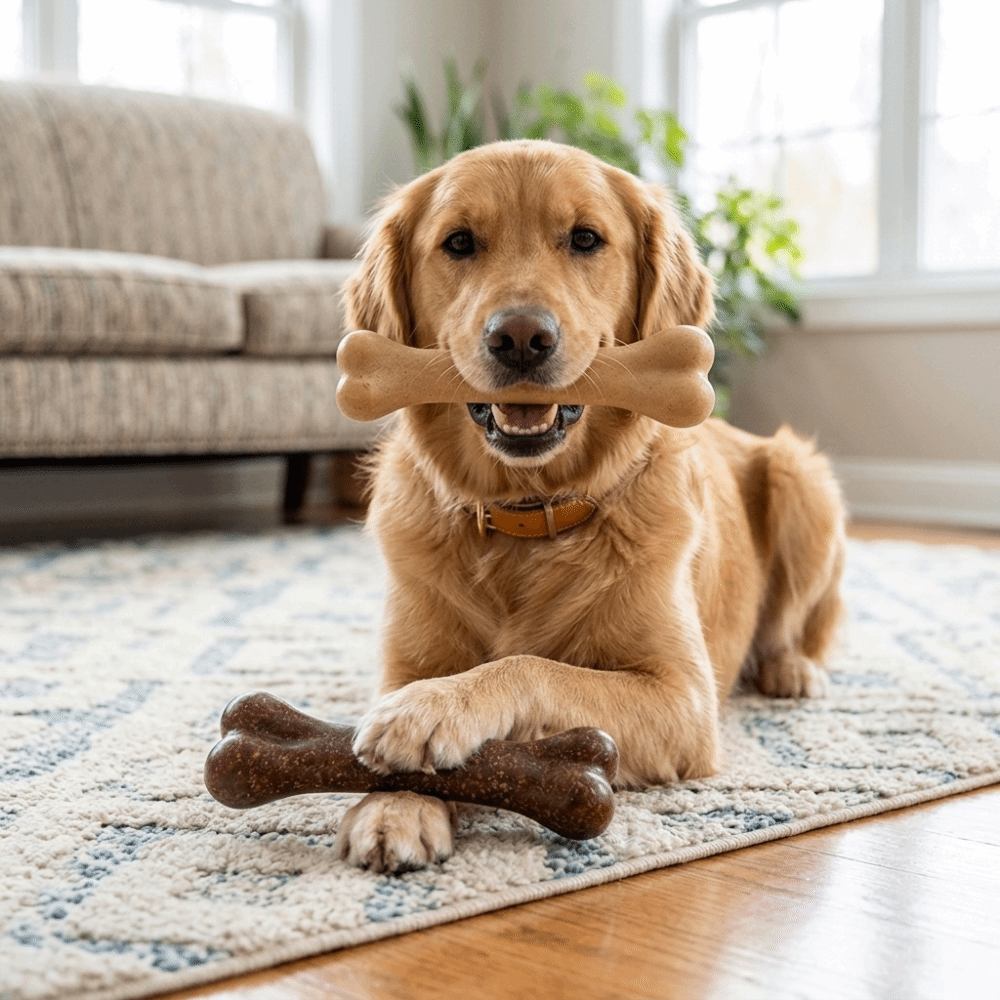 Bone Shaped Bone Chew Toy Beef - Teeth Cleaning Dog Chew Bone recension och pris