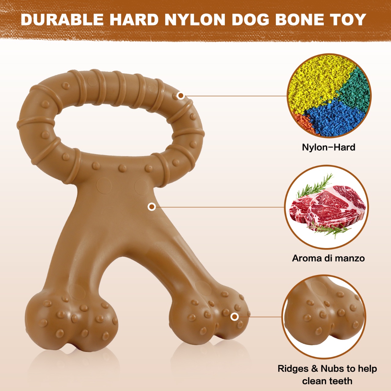 1pc Durable Bone-Shaped Intera - Teeth Cleaning Dog Chew Bone recension och pris
