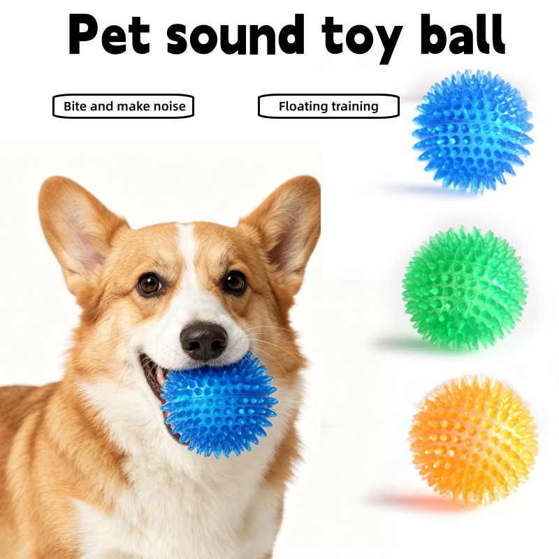 Dog Toy TPR Squeaky Thorn Ball - Interactive Squeaky Plush Dog Toy recension och pris