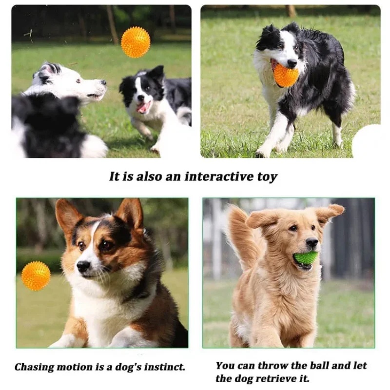 Dog Toy TPR Squeaky Thorn Ball - Interactive Squeaky Plush Dog Toy recension och pris