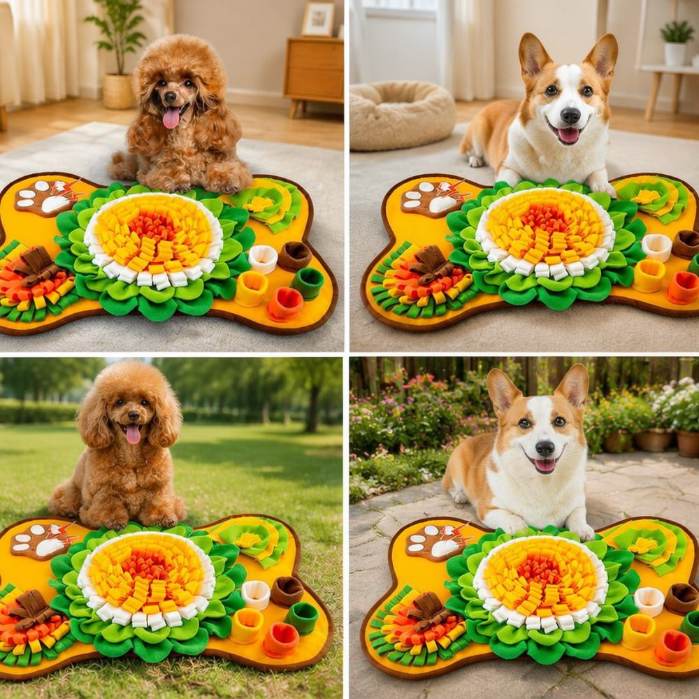 Bone Shape Dog Snuffle Mat Pet - Dog Puzzle Feeder Toy recension och pris